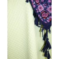 Trapezowa tunika z dłuższym tyłem i błyszczącą nitką - limonka